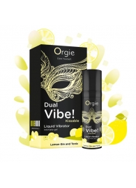 Съедобный жидкий вибратор Dual Vibe! со вкусом лимонного джина с тоником - 15 мл. - ORGIE - купить с доставкой в Южно-Сахалинске
