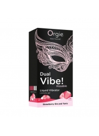 Съедобный жидкий вибратор Dual Vibe! со вкусом клубничного джина с тоником - 15 мл. - ORGIE - купить с доставкой в Южно-Сахалинске