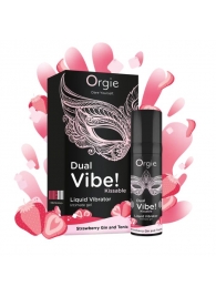 Съедобный жидкий вибратор Dual Vibe! со вкусом клубничного джина с тоником - 15 мл. - ORGIE - купить с доставкой в Южно-Сахалинске
