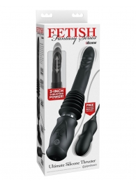 Черный автоматический вибромассажер с вибропулей Ultimate Silicone Thruster - Pipedream - купить с доставкой в Южно-Сахалинске