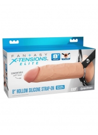 Полый страпон на ремнях 8’’ Hollow Silicone Strap-on - Pipedream - купить с доставкой в Южно-Сахалинске