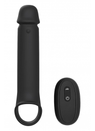 Черная насадка-удлинитель с вибрацией Vibrating Extender With Remote - Dream Toys - в Южно-Сахалинске купить с доставкой