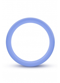 Голубое люминесцентное кольцо Silicone Glo Cock Ring - Blush Novelties - в Южно-Сахалинске купить с доставкой