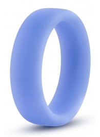 Голубое люминесцентное кольцо Silicone Glo Cock Ring - Blush Novelties - в Южно-Сахалинске купить с доставкой