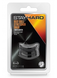 Черное эрекционное кольцо на мошонку Beef Ball Stretcher Snug - Blush Novelties - в Южно-Сахалинске купить с доставкой