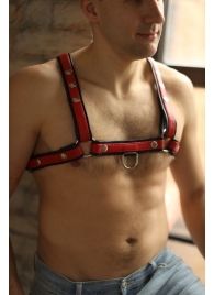 Черно-красная мужская портупея Black-Red - БДСМ Арсенал - купить с доставкой в Южно-Сахалинске