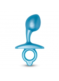 Голубая анальная пробка для массажа простаты Bulb Silicone Prostate Plug - 10,7 см. - b-Vibe - в Южно-Сахалинске купить с доставкой