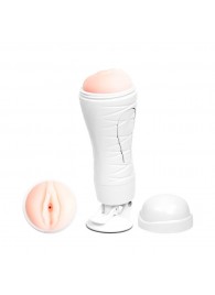 Мастурбатор-вагина Flora White с присоской и 12 режимами вибрации - Baile - в Южно-Сахалинске купить с доставкой