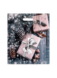 Новогодний пакет с принтом в виде подарков и вырубной ручкой (45х38 см) - Сима-Ленд - купить с доставкой в Южно-Сахалинске