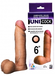 Насадка для страпона фаллической формы UNICOCK 6  - 18 см. - LOVETOY (А-Полимер) - купить с доставкой в Южно-Сахалинске