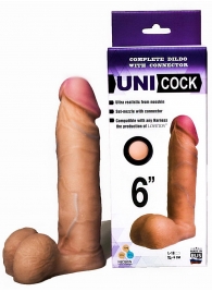 Насадка для страпона фаллической формы UNICOCK 6  - 18 см. - LOVETOY (А-Полимер) - купить с доставкой в Южно-Сахалинске