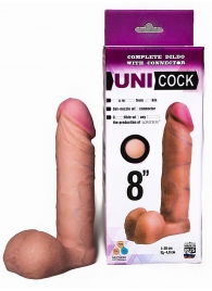 Фаллическая насадка для страпона UNICOCK 8  - 20 см. - LOVETOY (А-Полимер) - купить с доставкой в Южно-Сахалинске