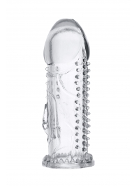 Прозрачная насадка на пенис с шипиками и коготком - 13,5 см. - A-toys - в Южно-Сахалинске купить с доставкой