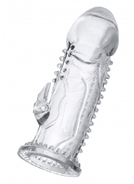 Прозрачная насадка на пенис с шипиками и коготком - 13,5 см. - A-toys - в Южно-Сахалинске купить с доставкой