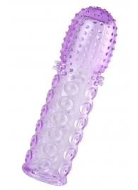Фиолетовая рельефная насадка на пенис - 13,5 см. - A-toys - в Южно-Сахалинске купить с доставкой