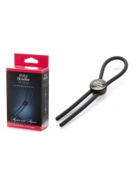 Тёмно-серое эрекционное кольцо с зажимом Again and Again Adjustable Cock Ring - Fifty Shades of Grey - в Южно-Сахалинске купить с доставкой