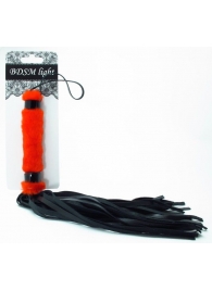 Нежная плеть с красным мехом BDSM Light - 43 см. - БДСМ Арсенал - купить с доставкой в Южно-Сахалинске