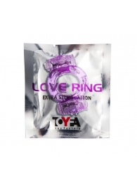 Фиолетовое виброкольцо с двумя вибропульками - Toyfa Basic - в Южно-Сахалинске купить с доставкой