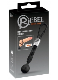 Черное эрекционное лассо с шариком-утяжелителем Heavy Rope - Orion - в Южно-Сахалинске купить с доставкой