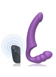 Фиолетовый безремневой страпон Straples Strap-On Dildo - Erokay - купить с доставкой в Южно-Сахалинске
