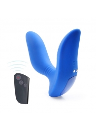 Синий вибромассажер простаты 3,5’’ Remote Control Curve P-spot Massager - 12 см. - Erokay - в Южно-Сахалинске купить с доставкой