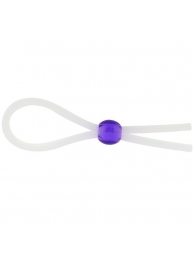 Прозрачное лассо с фиолетовой бусиной SILICONE COCK RING WITH BEAD LAVENDER - NMC - в Южно-Сахалинске купить с доставкой