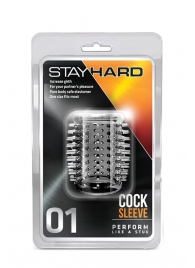 Прозрачная насадка с шипами STAY HARD COCK SLEEVE 01 CLEAR - Blush Novelties - в Южно-Сахалинске купить с доставкой