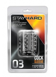 Прозрачная насадка с шипами и шишечками STAY HARD COCK SLEEVE 03 CLEAR - Blush Novelties - в Южно-Сахалинске купить с доставкой
