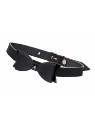 Черный кожаный чокер с бабочкой - Pecado - купить с доставкой в Южно-Сахалинске