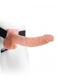 Полый страпон телесного цвета Hollow Strap-On with Balls - 24 см. - Pipedream - купить с доставкой в Южно-Сахалинске