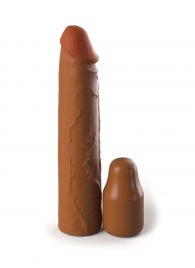 Коричневая насадка на член 2  Silicone X-tension - 20,3 см. - Pipedream - в Южно-Сахалинске купить с доставкой