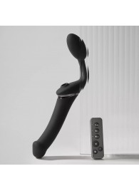 Черный безремневой вибрострапон Strap-On-Me Multi Orgasm Size XL - Strap-on-me - купить с доставкой в Южно-Сахалинске