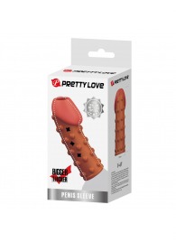 Телесная открытая насадка на пенис с бугорками - 19,8 см. - Baile - в Южно-Сахалинске купить с доставкой