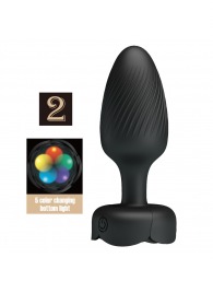 Черная анальная вибропробка с подсветкой Varian - 10,8 см. - Baile