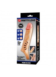 Телесная удлиняющая насадка на пенис с подхватом мошонки - Baile - в Южно-Сахалинске купить с доставкой