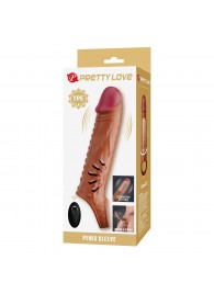 Коричневая вибронасадка с подхватом мошонки и пультом ДУ - Baile - в Южно-Сахалинске купить с доставкой