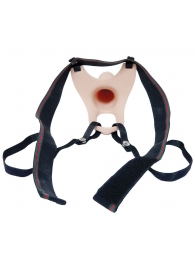 Телесный полый страпон на ремешках - 16,5 см. - Boys of Toys - купить с доставкой в Южно-Сахалинске