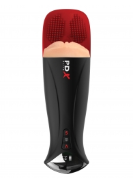 Телесный мастурбатор-вагина в черной колбе с вибрацией Fuck-O-Matic Pro XL - Pipedream - в Южно-Сахалинске купить с доставкой