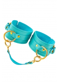 Голубые однослойные кожаные оковы - Pecado - купить с доставкой в Южно-Сахалинске