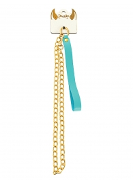 Голубой кожаный поводок с карабином для ошейника - 80 см. - Pecado - купить с доставкой в Южно-Сахалинске