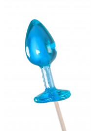 Голубой леденец в форме анальной пробки со вкусом блю кюрасао - 29 гр. - Sosuчki - купить с доставкой в Южно-Сахалинске