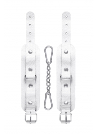 Белые узкие наручники-браслеты со скруглёнными углами - Pecado - купить с доставкой в Южно-Сахалинске