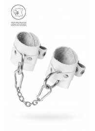 Белые мягкие кожаные наручники с люверсами - Pecado - купить с доставкой в Южно-Сахалинске