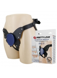 Синие трусики харнесс с платформой Caludio II - Baile - купить с доставкой в Южно-Сахалинске