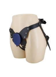 Синие трусики харнесс с платформой Caludio II - Baile - купить с доставкой в Южно-Сахалинске