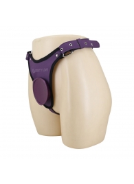 Фиолетовые трусики харнесс с платформой Caludio III - Baile - купить с доставкой в Южно-Сахалинске