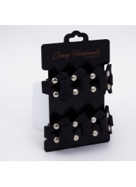 Черные кожаные наручники из звеньев - Crazy Handmade - купить с доставкой в Южно-Сахалинске