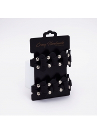 Черные кожаные оковы из звеньев - Crazy Handmade - купить с доставкой в Южно-Сахалинске