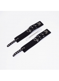 Черные кожаные оковы Sex - Crazy Handmade - купить с доставкой в Южно-Сахалинске