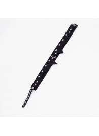 Черный однослойный кожаный ошейник с имитацией фигурного воротничка - Crazy Handmade - купить с доставкой в Южно-Сахалинске